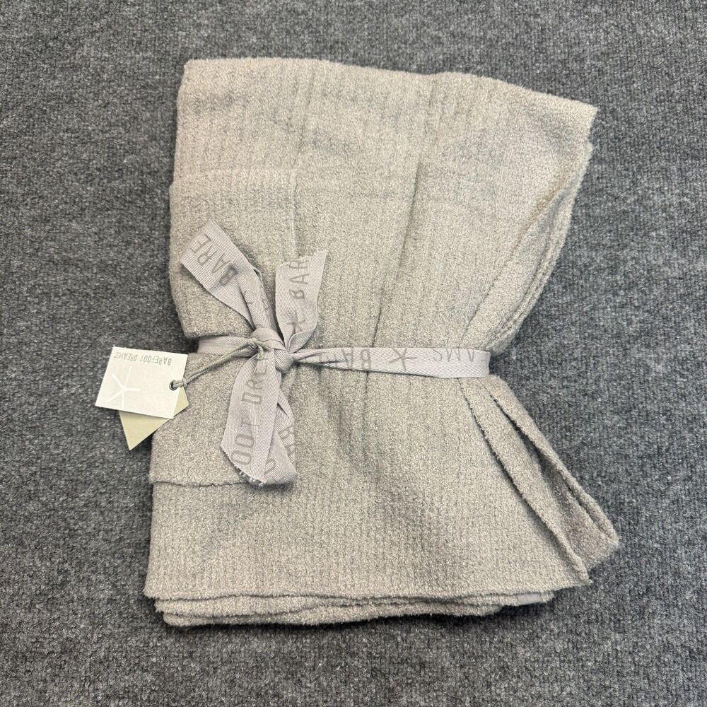 Barefoot Dreams Cozy Chic Lite Travel Shawl Blanket Dove Gray Onesize NWT